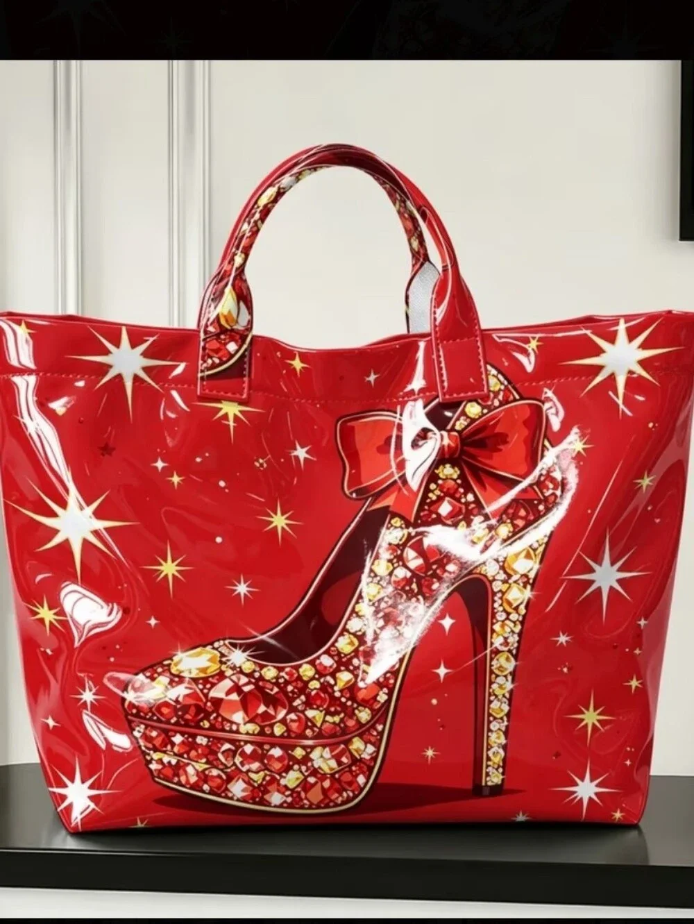 Beautiful Classy High Heel Daily Commute PVC Hand Tote